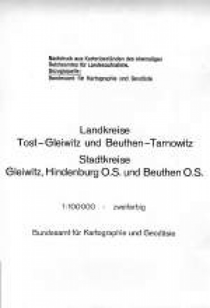 Karte Tost-Gleiwitz und Beuthen-Tarnowitz, Gleiwitz, Hindenburg