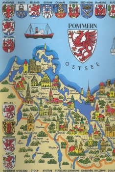 Heimatbildwandkarte von Pommern