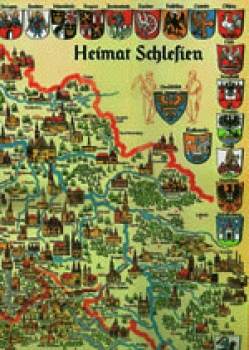 Heimatbildwandkarte von Schlesien und Oberschlesien